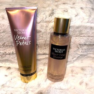 Victoria’s Secret “Velvet Petals” lotion and shimmer Mist